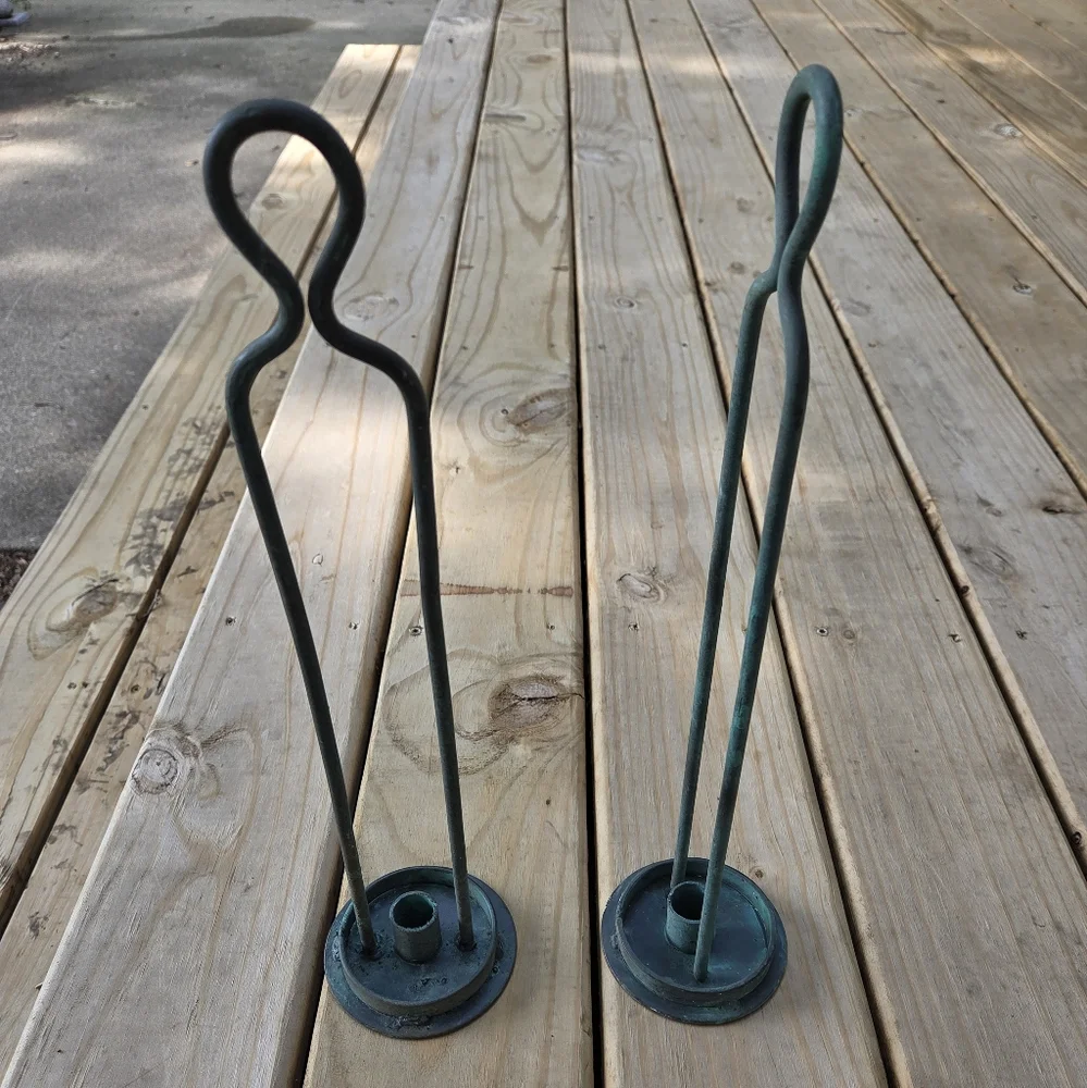 Wrought Iron Wall Decor with Green Patina Finish